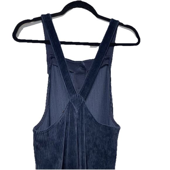 MADEWELL Corduroy Navy Blue Sleeveless Wide-Leg Jumpsuit Sz XS Cropped - Picture 4 of 9